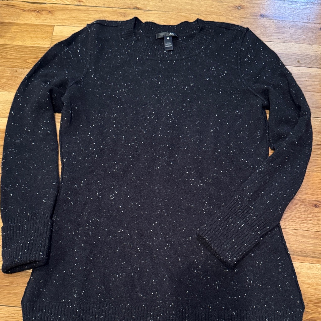 Aqua Black Speckled Cashmere Sweater Sz S In Mint Condition.